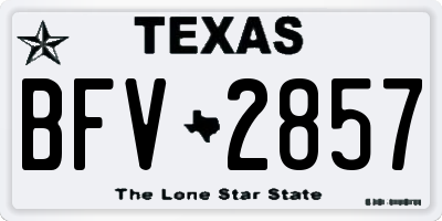 TX license plate BFV2857
