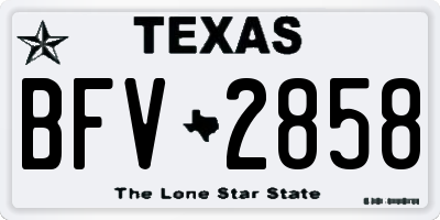 TX license plate BFV2858
