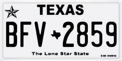 TX license plate BFV2859