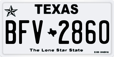 TX license plate BFV2860