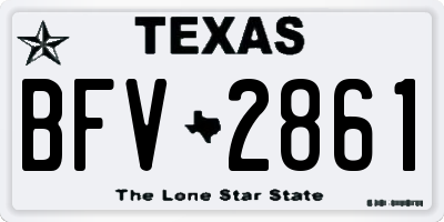 TX license plate BFV2861