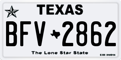 TX license plate BFV2862