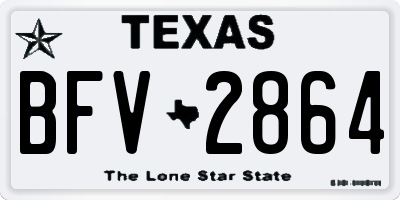 TX license plate BFV2864