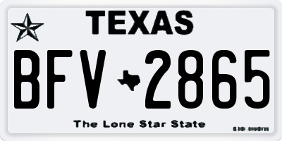 TX license plate BFV2865