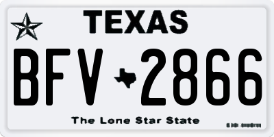 TX license plate BFV2866