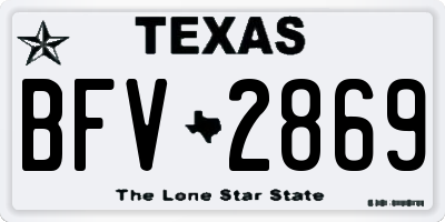 TX license plate BFV2869