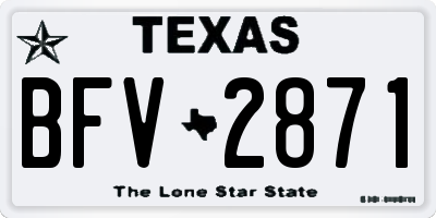 TX license plate BFV2871