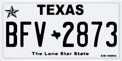 TX license plate BFV2873