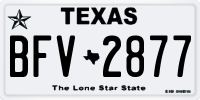 TX license plate BFV2877