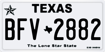TX license plate BFV2882