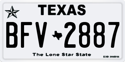 TX license plate BFV2887