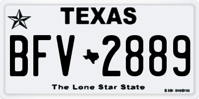 TX license plate BFV2889