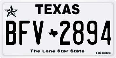 TX license plate BFV2894