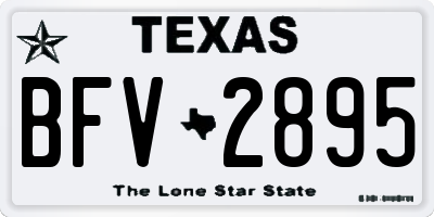 TX license plate BFV2895