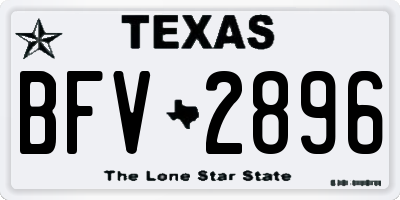 TX license plate BFV2896