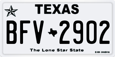 TX license plate BFV2902