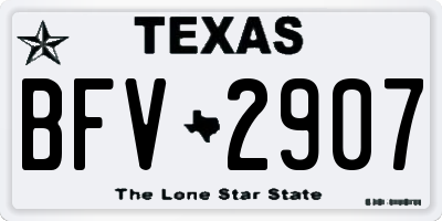 TX license plate BFV2907
