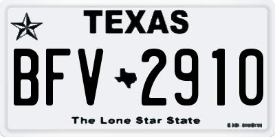 TX license plate BFV2910