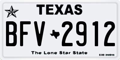 TX license plate BFV2912