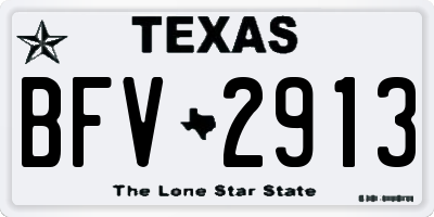 TX license plate BFV2913