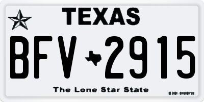 TX license plate BFV2915