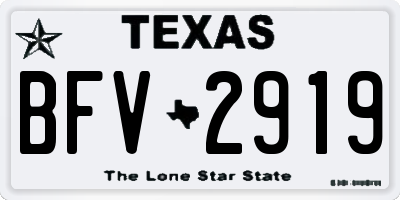 TX license plate BFV2919