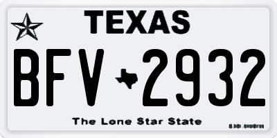 TX license plate BFV2932