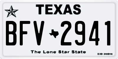 TX license plate BFV2941