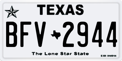 TX license plate BFV2944