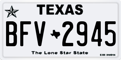 TX license plate BFV2945