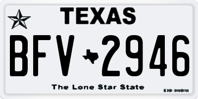 TX license plate BFV2946