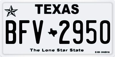 TX license plate BFV2950