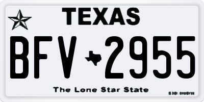 TX license plate BFV2955