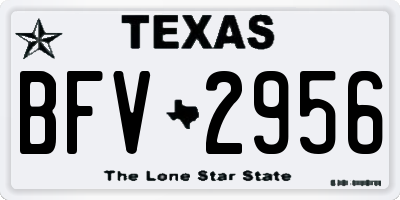 TX license plate BFV2956
