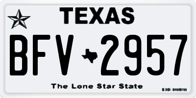 TX license plate BFV2957