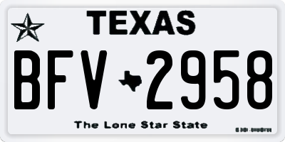TX license plate BFV2958