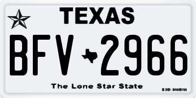 TX license plate BFV2966