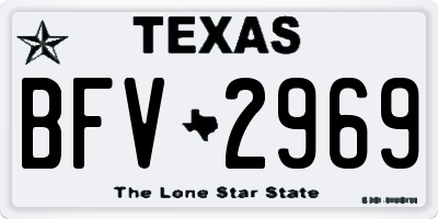TX license plate BFV2969