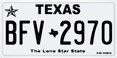 TX license plate BFV2970