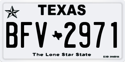 TX license plate BFV2971