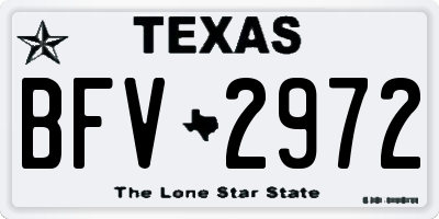 TX license plate BFV2972
