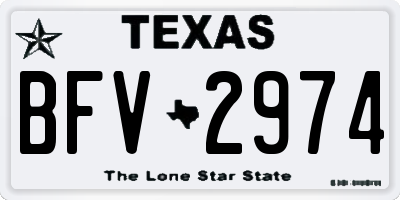 TX license plate BFV2974