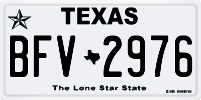TX license plate BFV2976