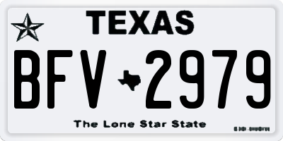 TX license plate BFV2979