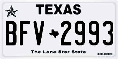 TX license plate BFV2993