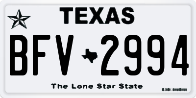 TX license plate BFV2994