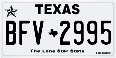 TX license plate BFV2995