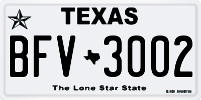 TX license plate BFV3002