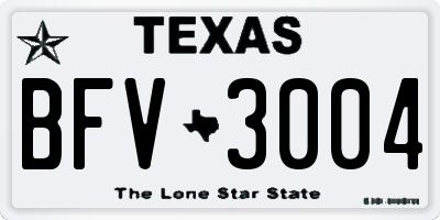 TX license plate BFV3004