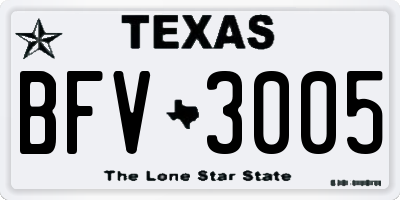 TX license plate BFV3005